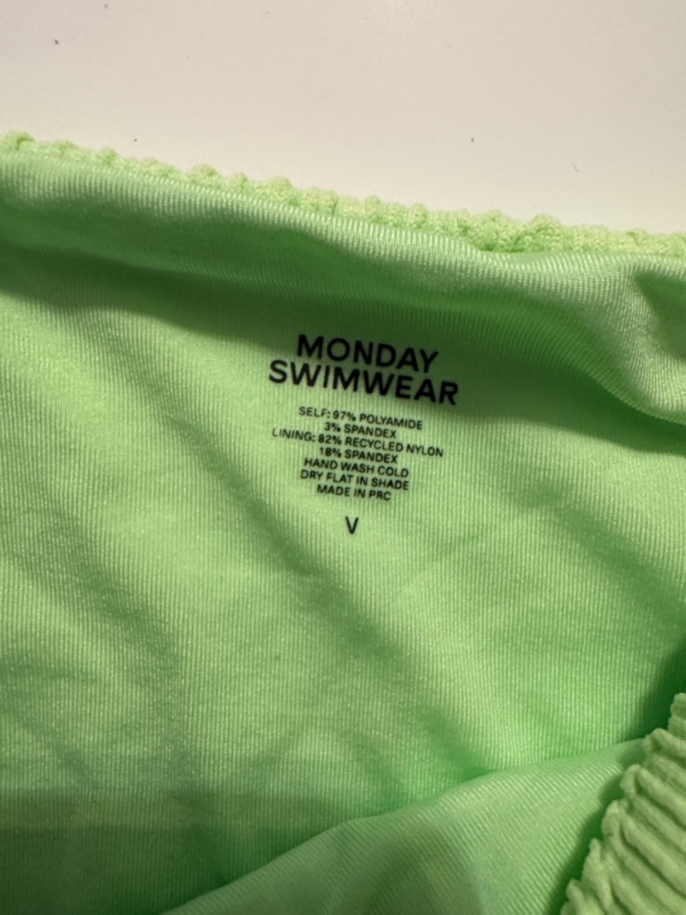 Lime Green Textured String Bikini Set - Picture 5 of 9